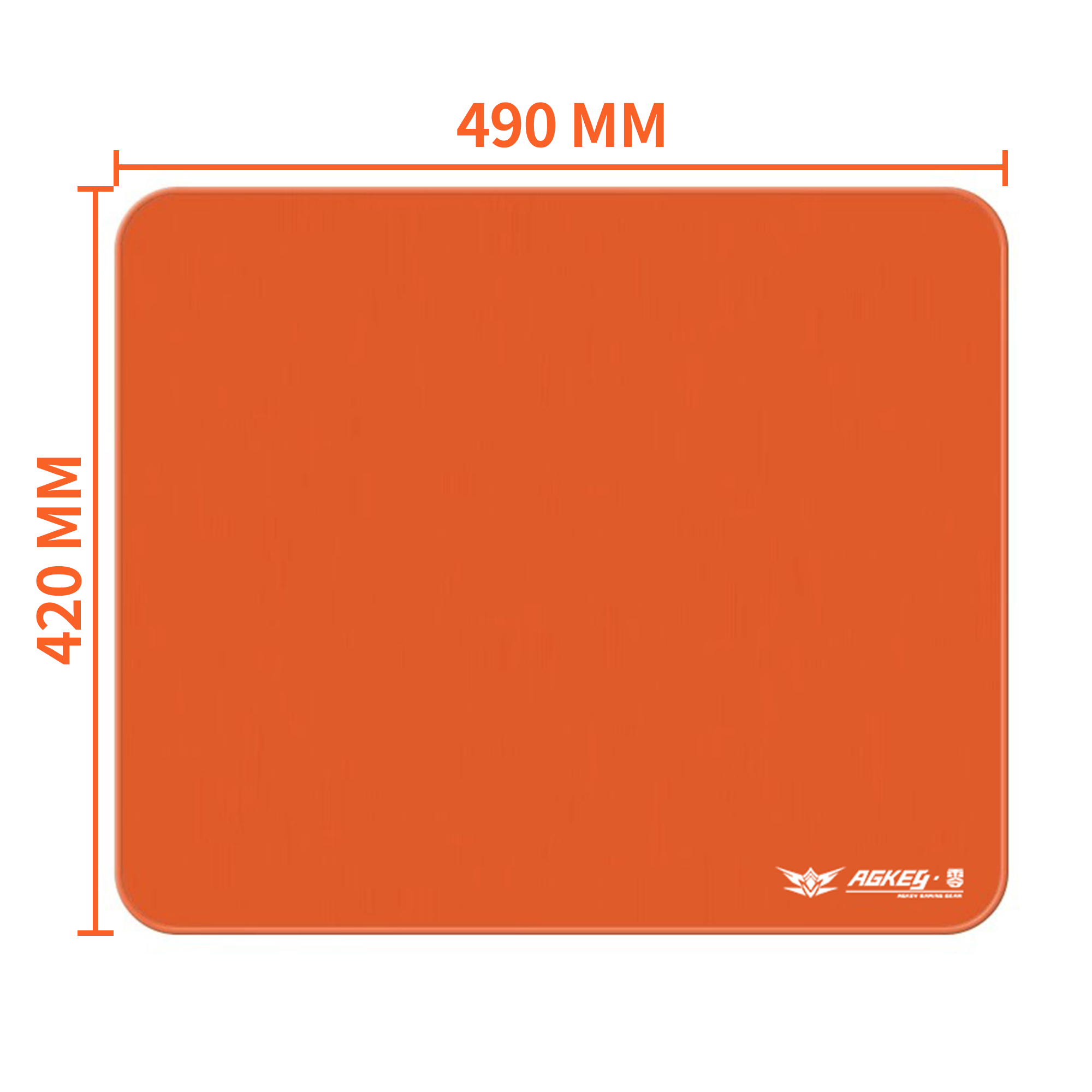 Orange AGKey Zero gaming mouse pad, 490mm x 420mm, with white AGKey logo.