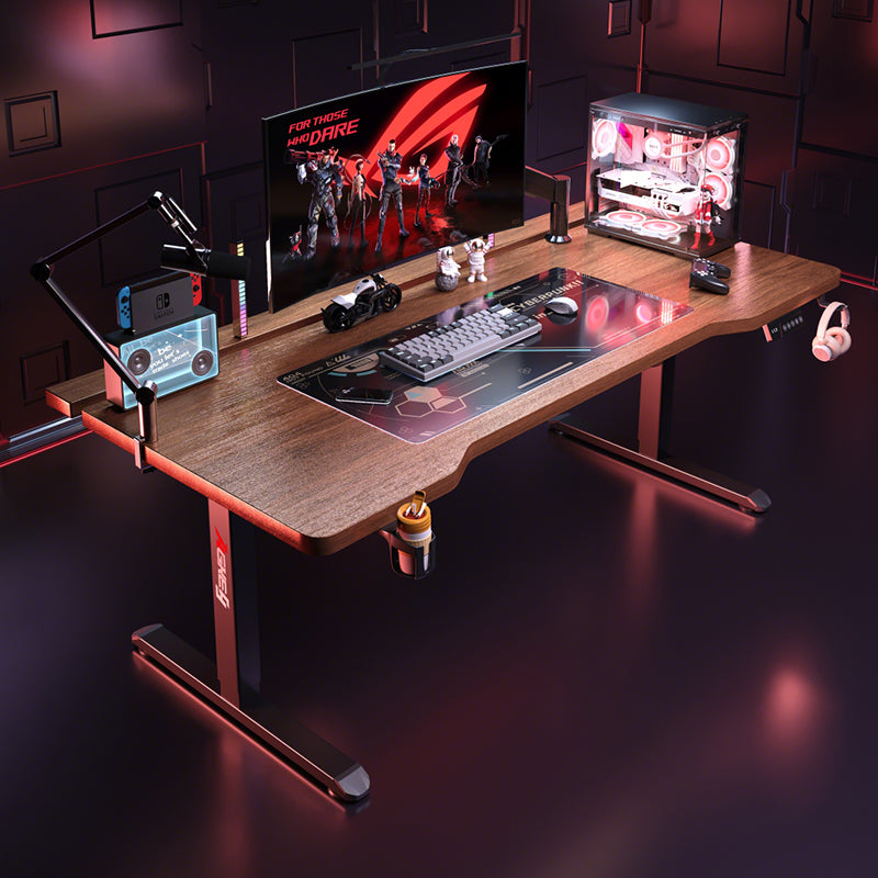 【Pre-Order】Height Adjustable Standing Desk – Walnut Finish