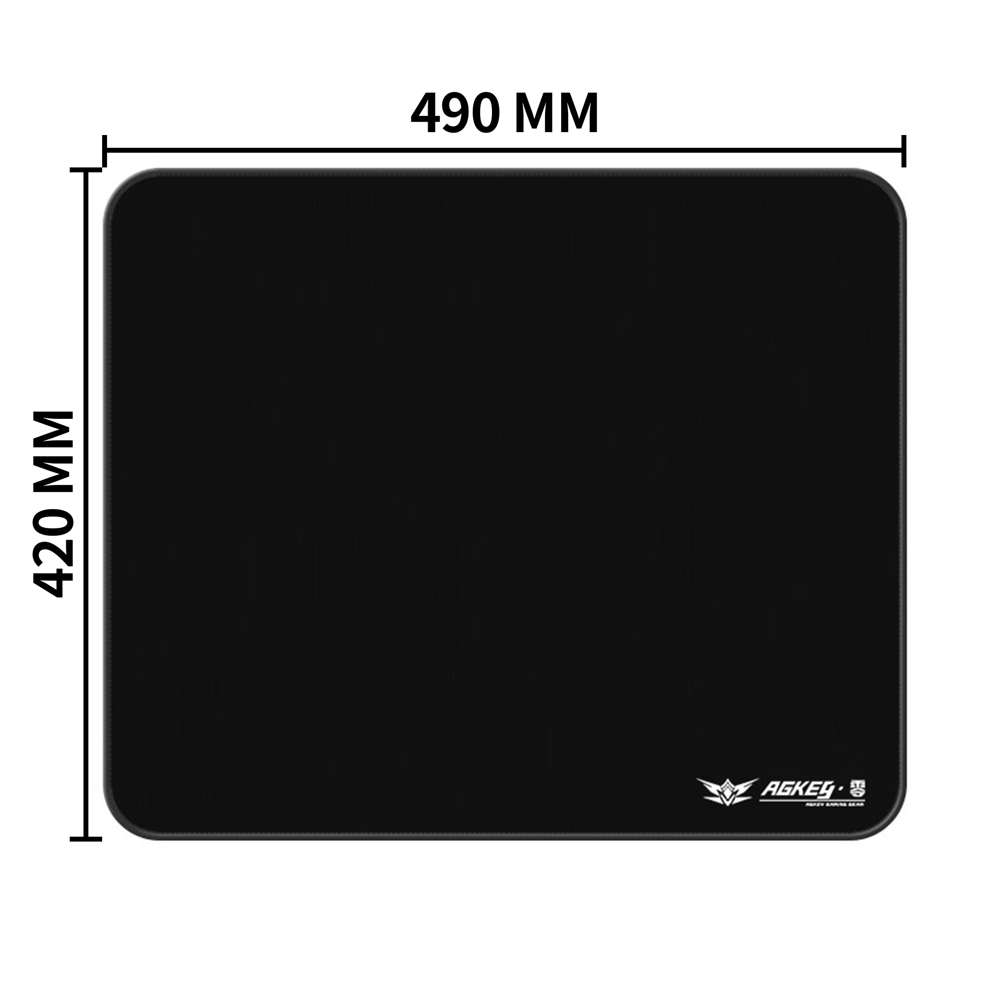 Black AGKey Zero mouse pad (490x420mm) with rounded corners and white AGKey logo.
