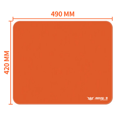 Orange AGKey Zero gaming mouse pad, 490mm x 420mm, with white AGKey logo.