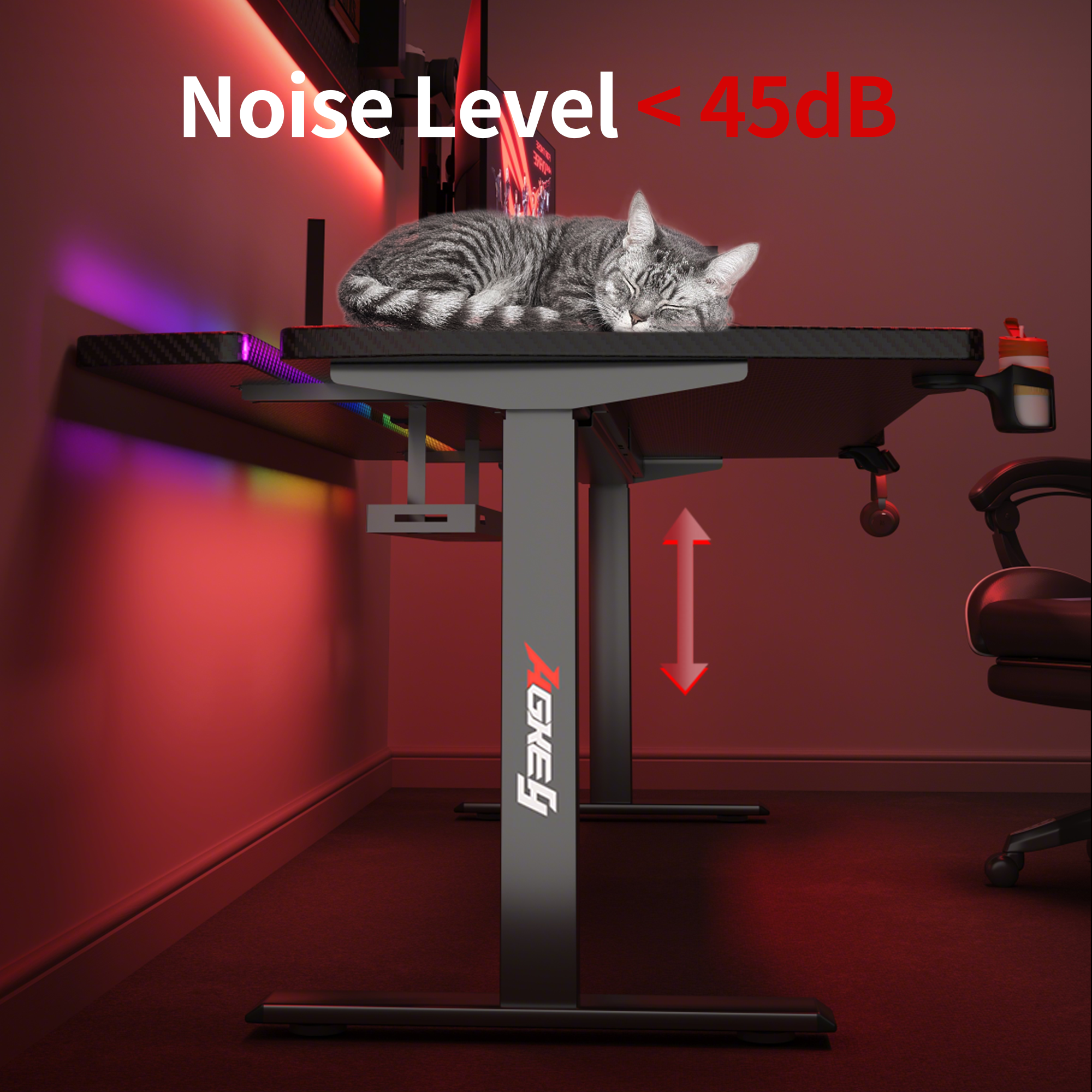 K2 Dual Motor Standing Desk in white with adjustable height and sleek design in a modern office setting