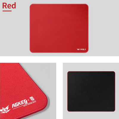 Red AGKey Zero gaming mouse pad, with white logo, stitched edges, and black non-slip base.
